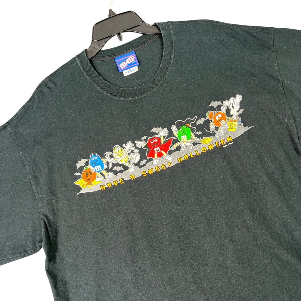 Vintage Y2K M&Ms Halloween Graphic T Shirt Mens XL Heavyweight Candy
